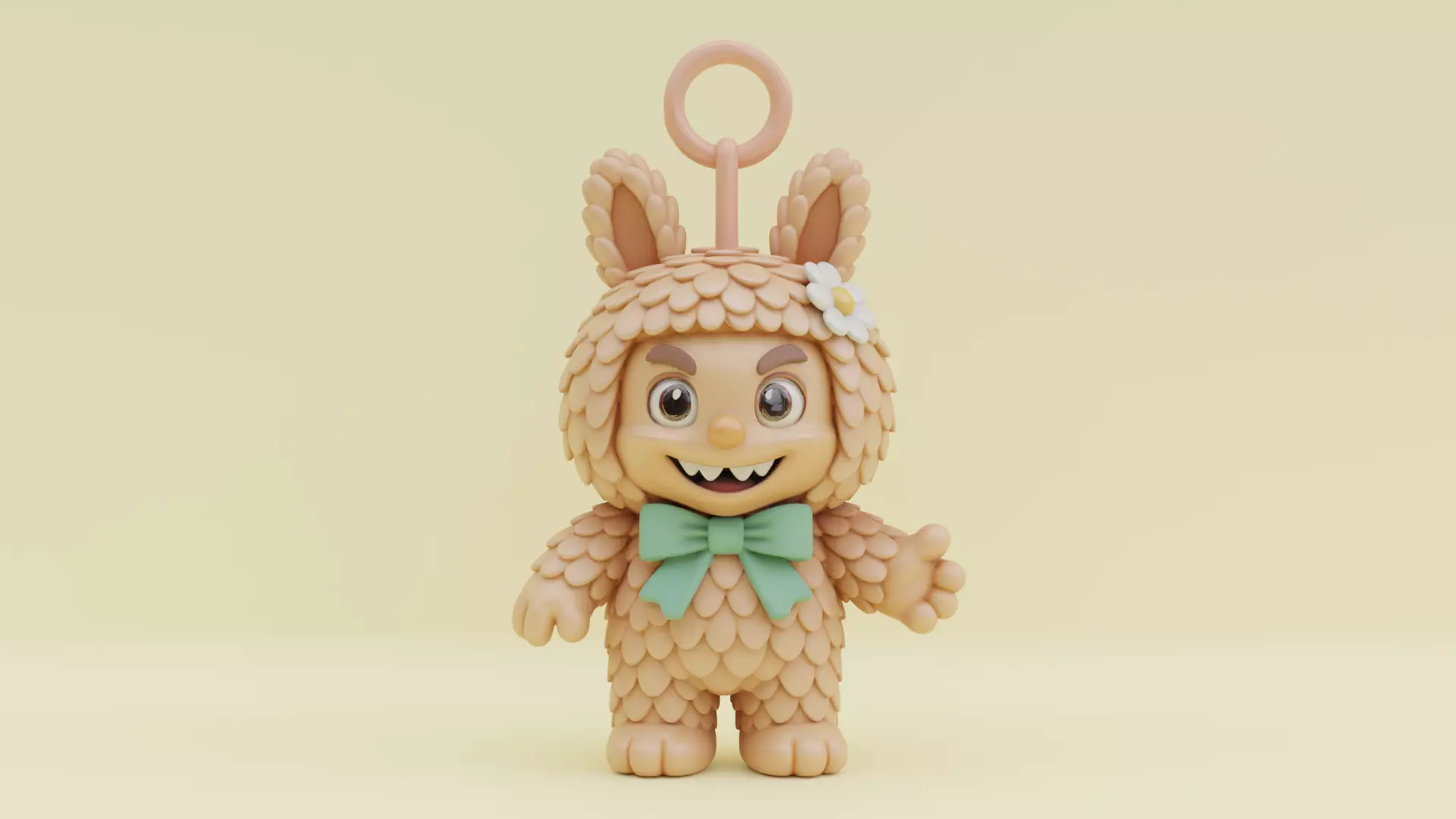 Labubu Keychain Plush Character Free low-poly 3D model
