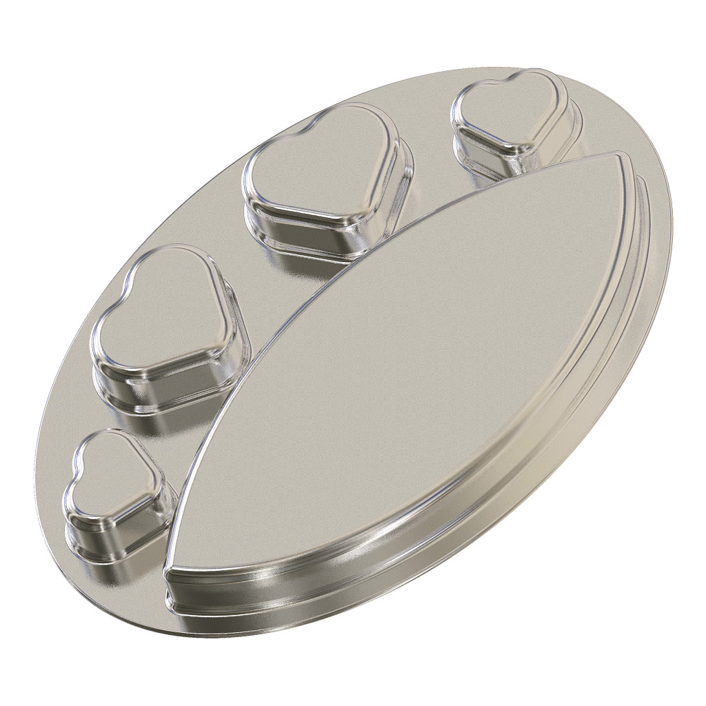 Premium Oval Heart Plate 3D print model_2