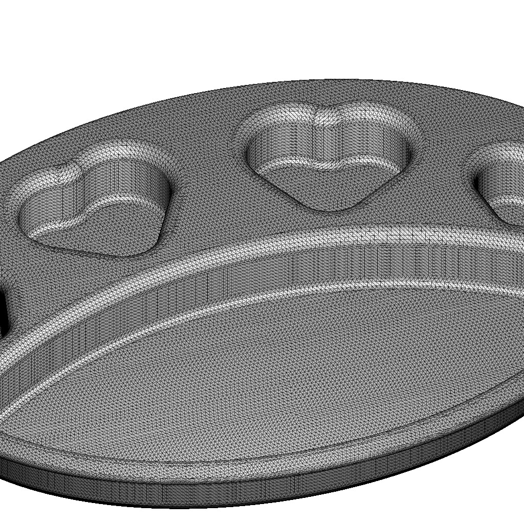 Premium Oval Heart Plate 3D print model_3