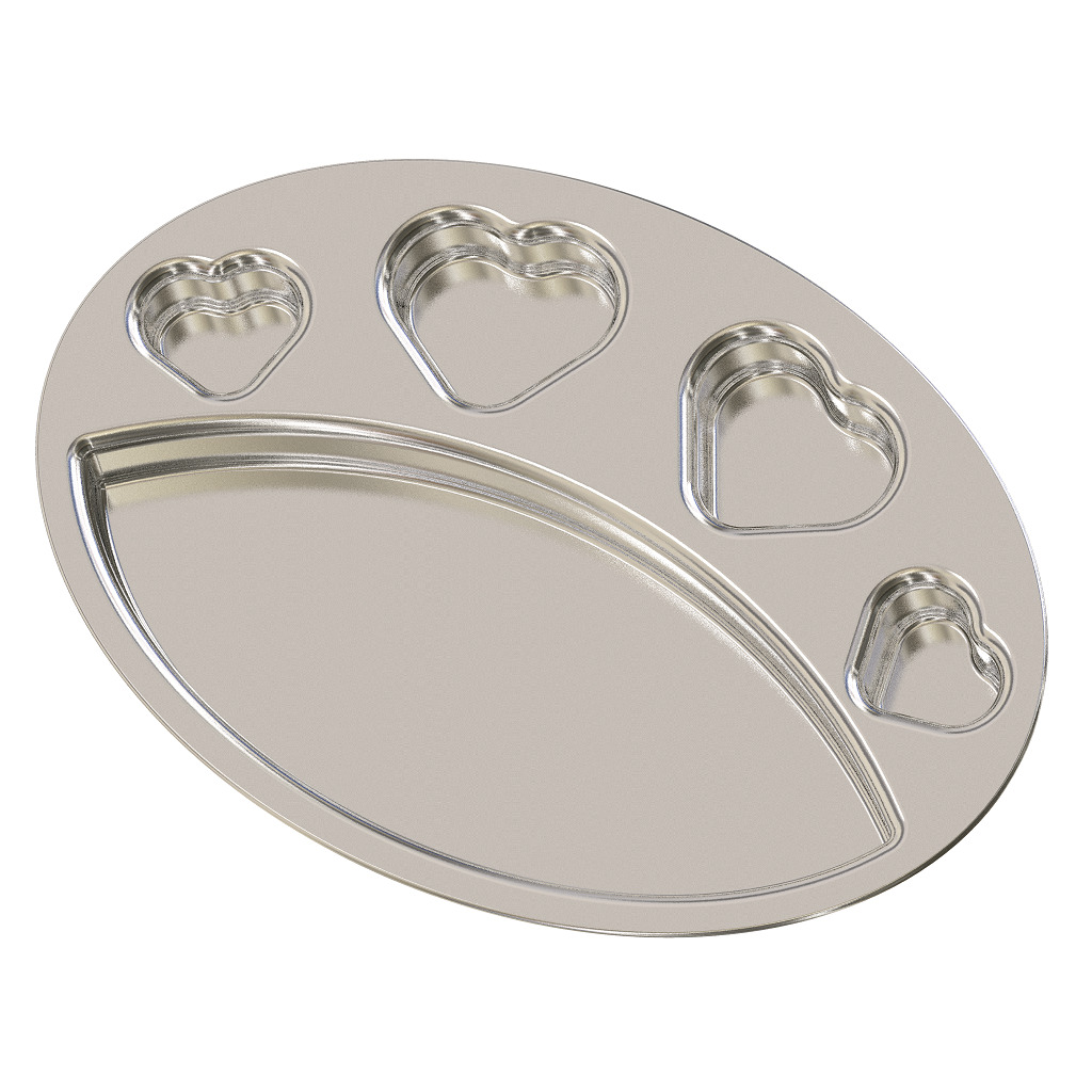 Premium Oval Heart Plate 3D print model_1