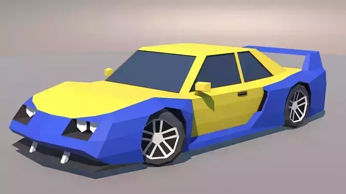 Low Poly Muscle Touring Car MOBILE READY Low-poly 3D model Low Poly Muscle Touring Car MOBILE READY Low-poly 3D model