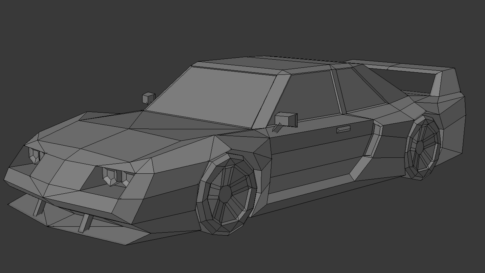 Low Poly Muscle Touring Car MOBILE READY Low-poly 3D model_5