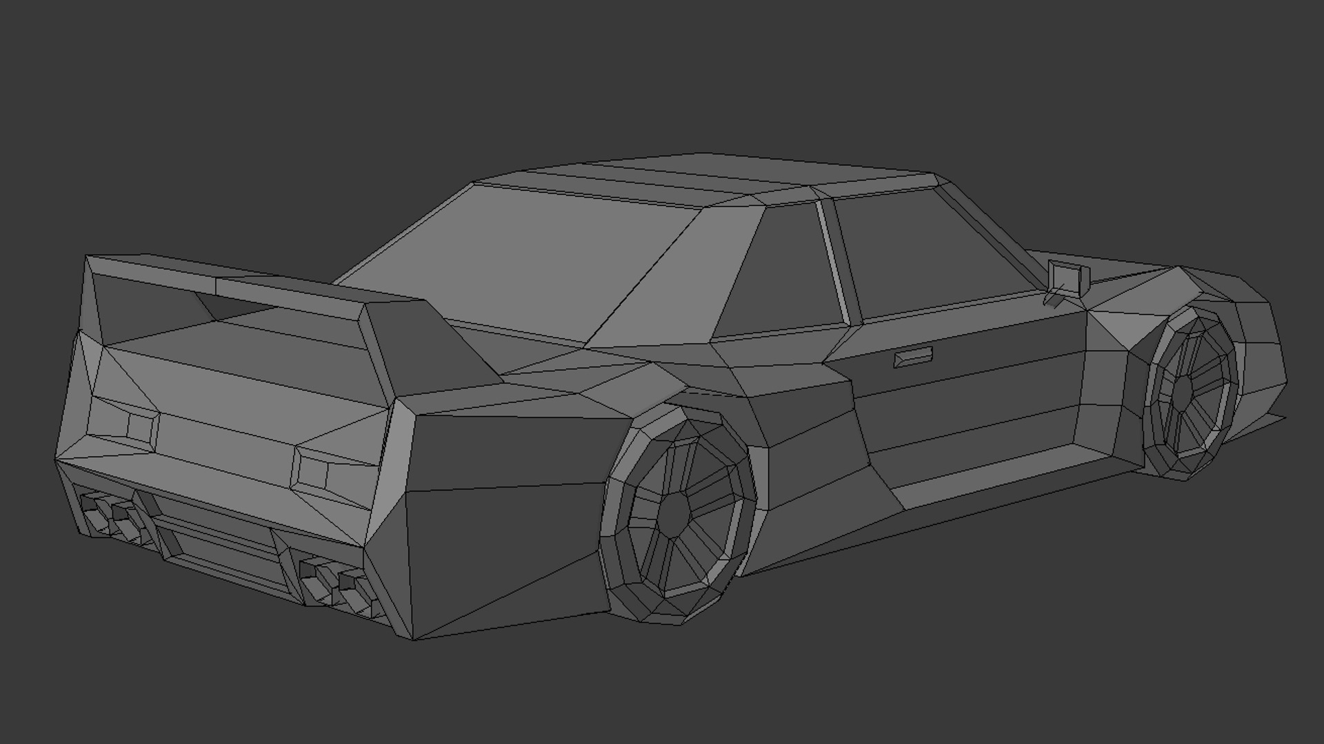 Low Poly Muscle Touring Car MOBILE READY Low-poly 3D model_6