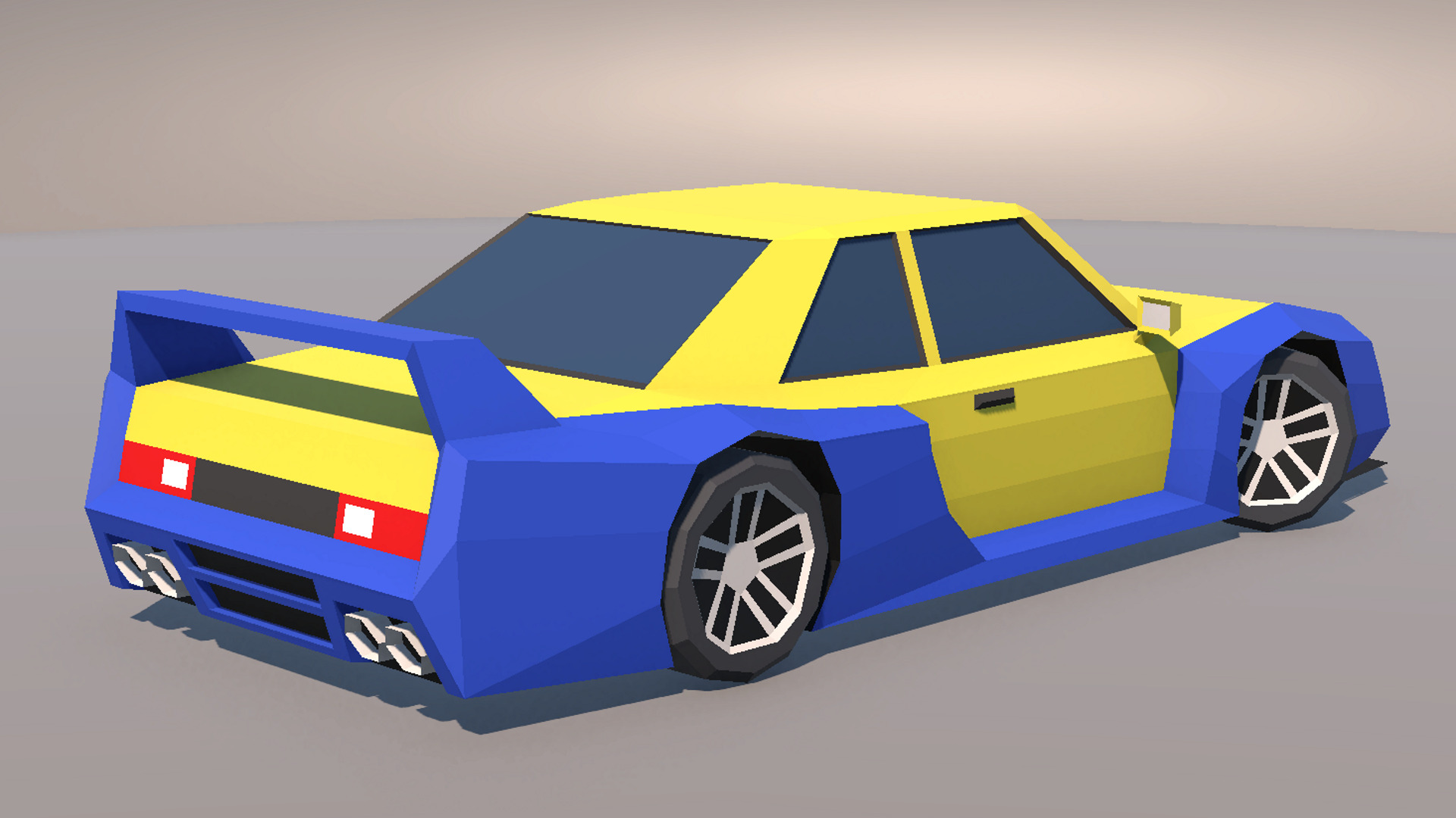 Low Poly Muscle Touring Car MOBILE READY Low-poly 3D model_1