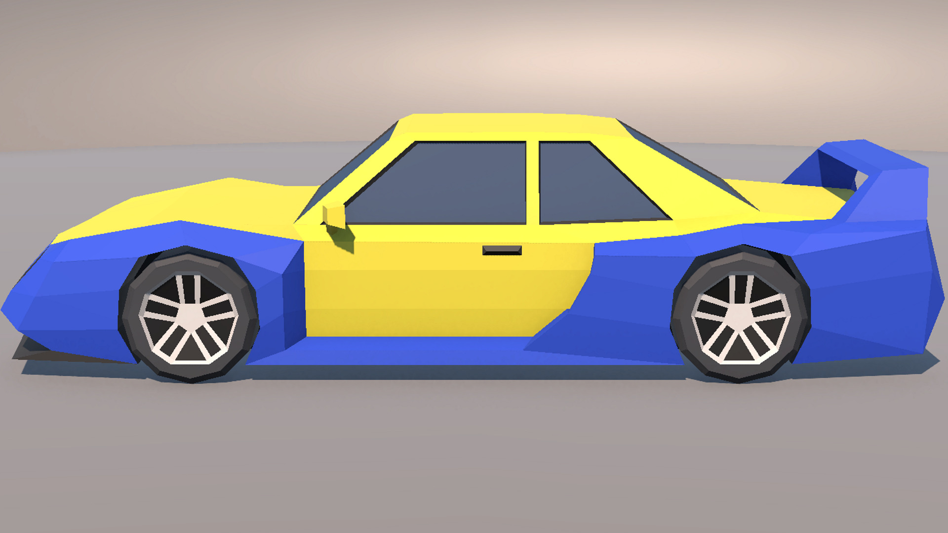 Low Poly Muscle Touring Car MOBILE READY Low-poly 3D model_2