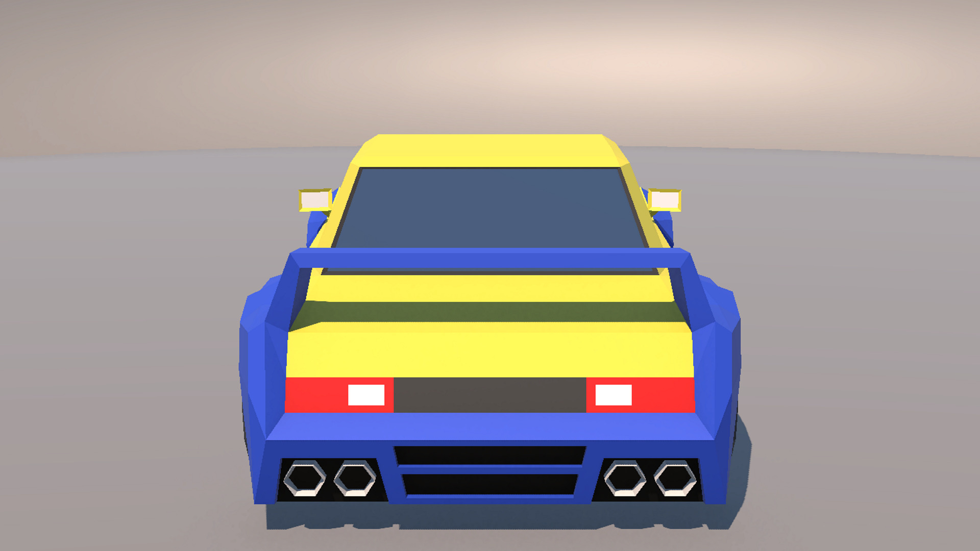 Low Poly Muscle Touring Car MOBILE READY Low-poly 3D model_4