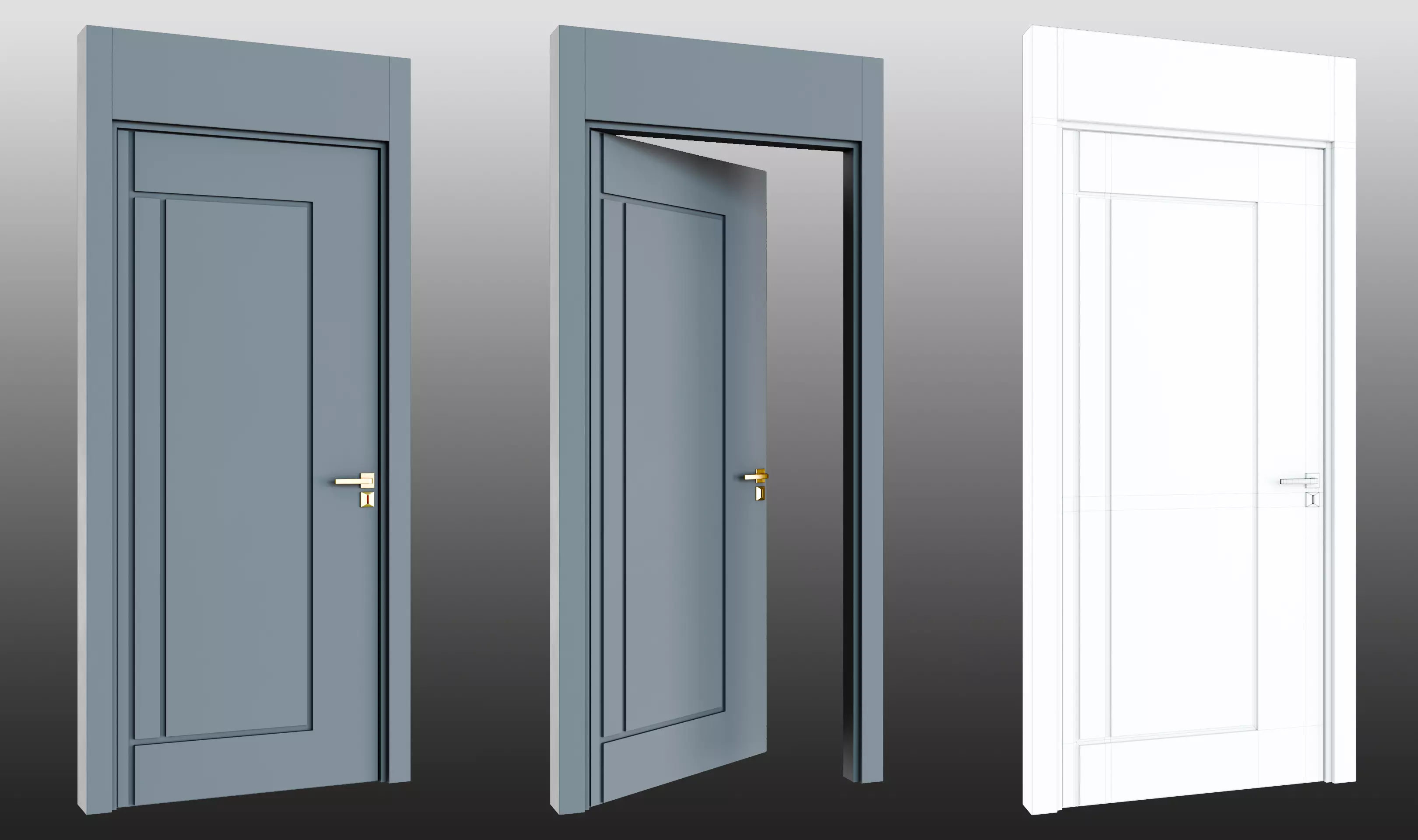 Door 02 Free low-poly 3D model_0