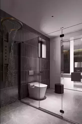 Italian modern grey bathroom
