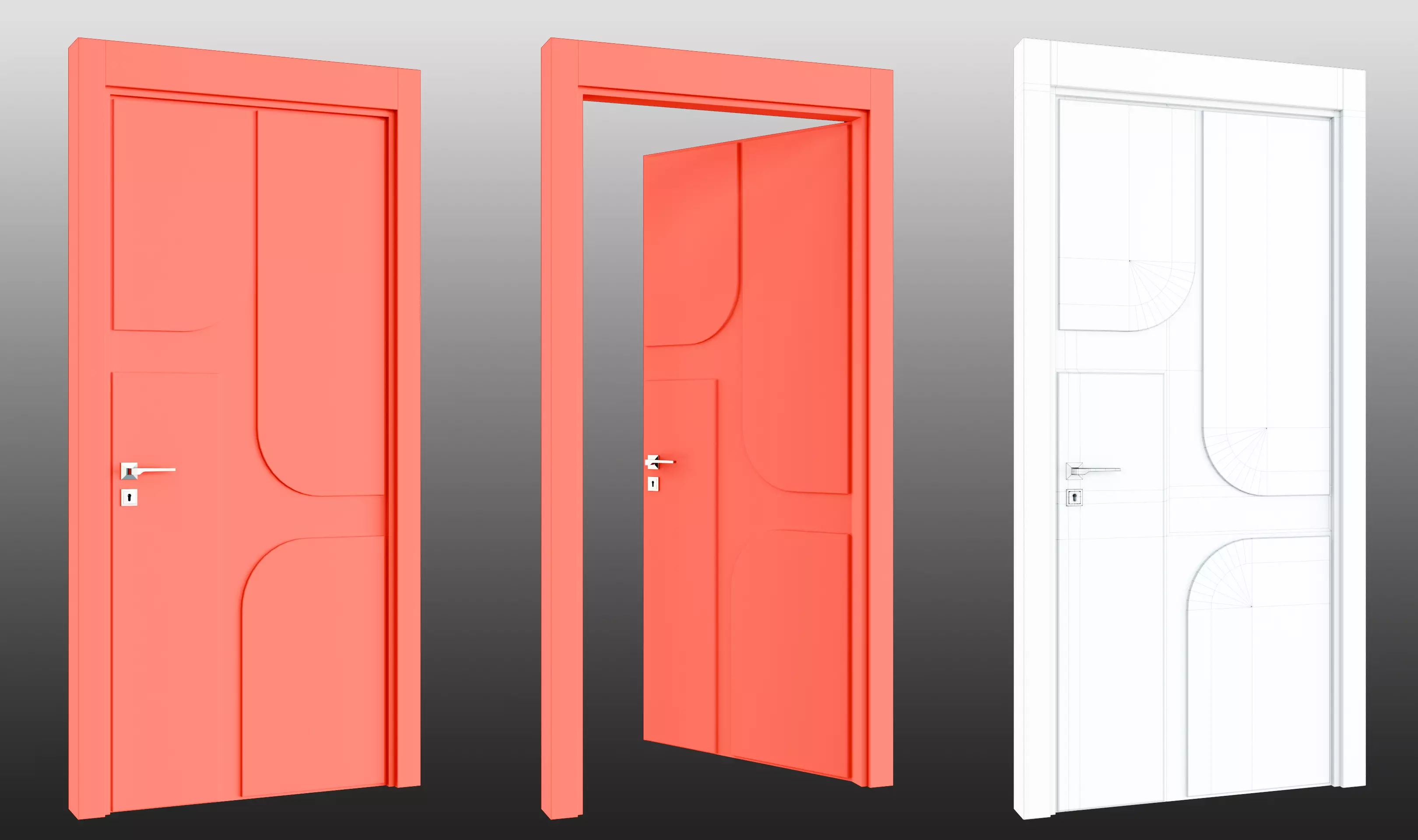 Door 03 Low-poly 3D model_0