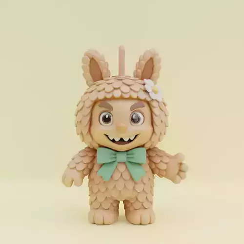 Labubu Keychain Plush Character Printable 3D print model