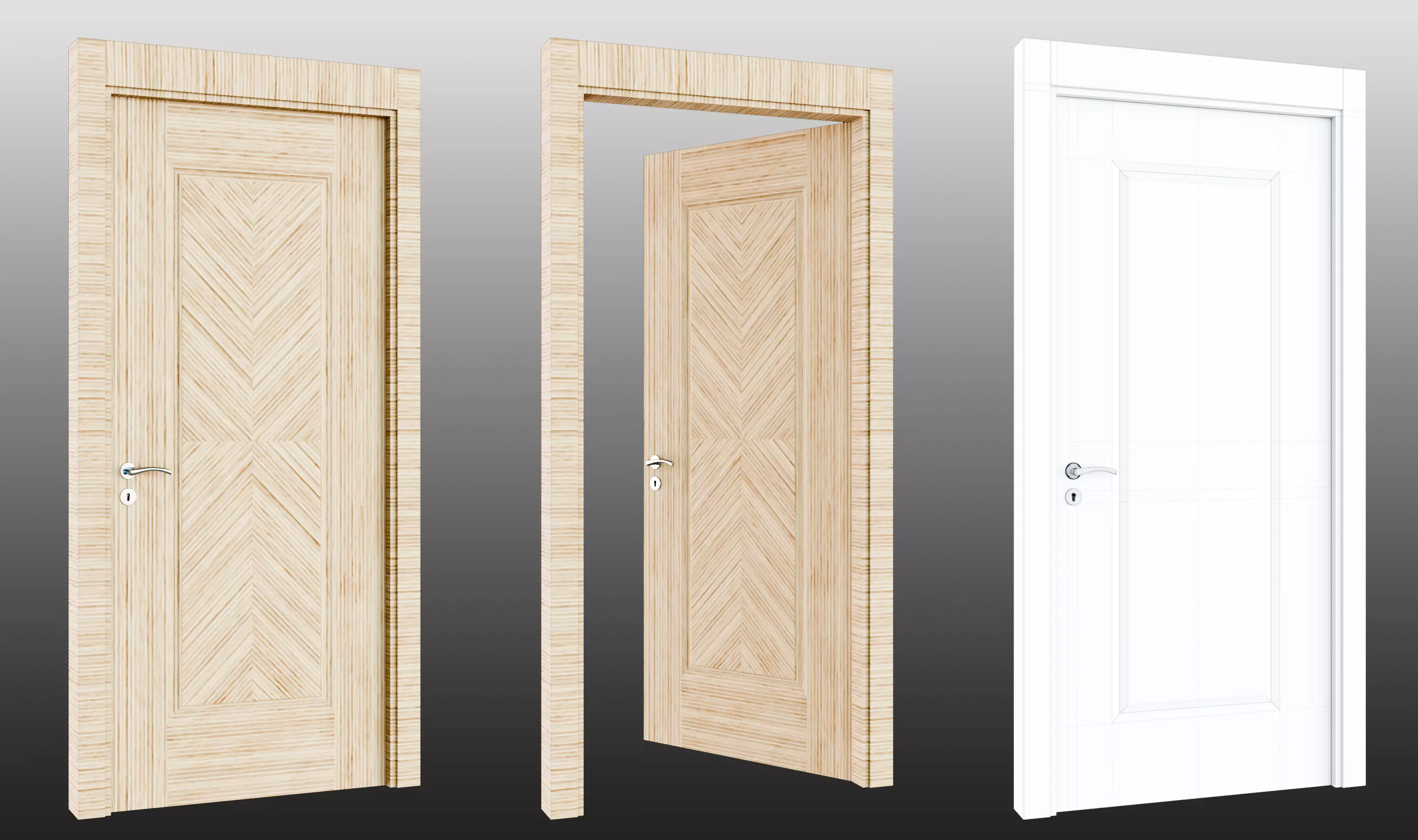 Door 05 Low-poly 3D model_0