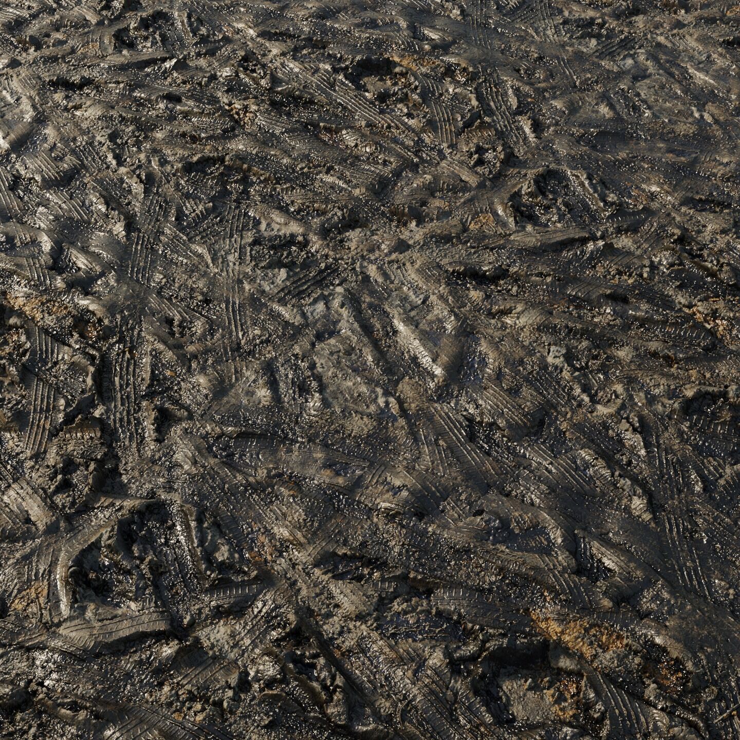Wet mud material 05 Low-poly 3D model_3