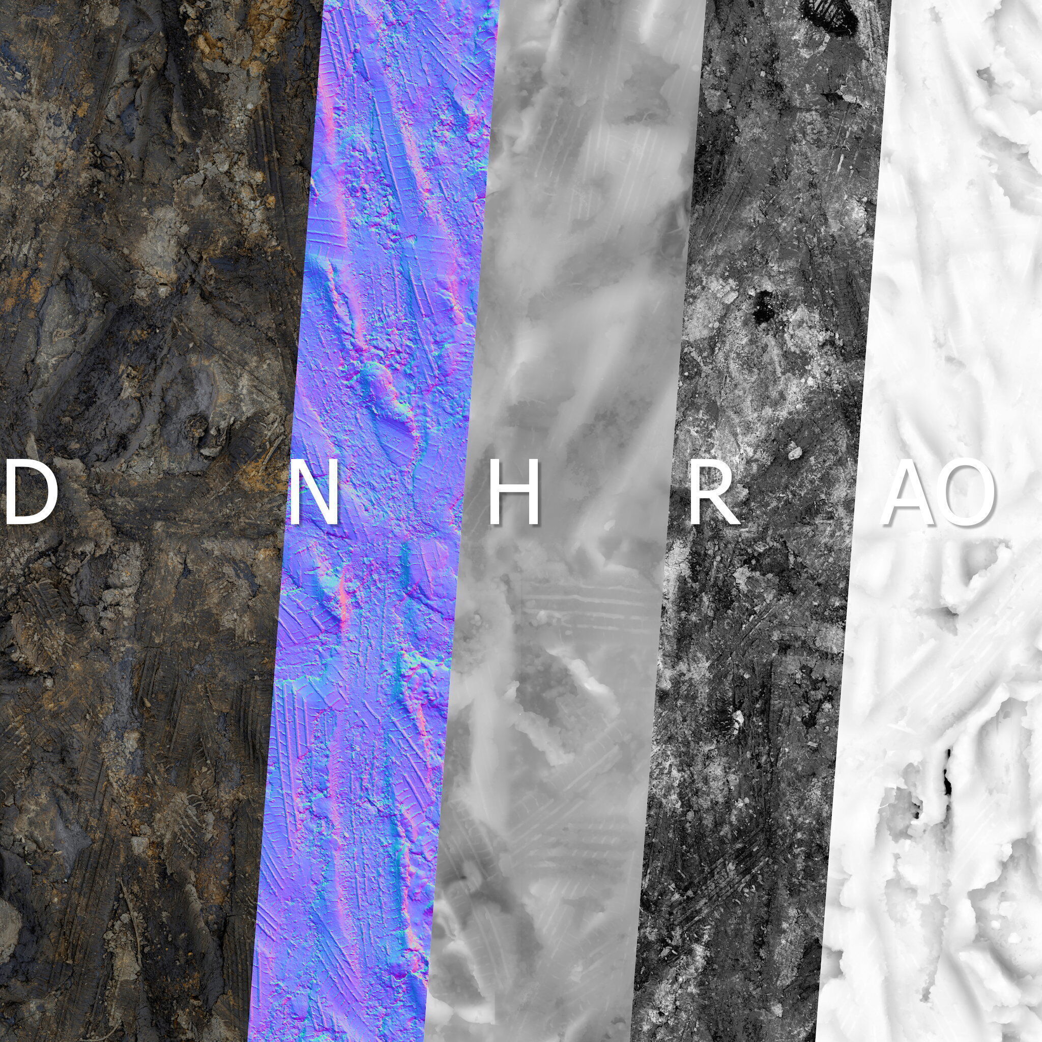 Wet mud material 05 Low-poly 3D model_14