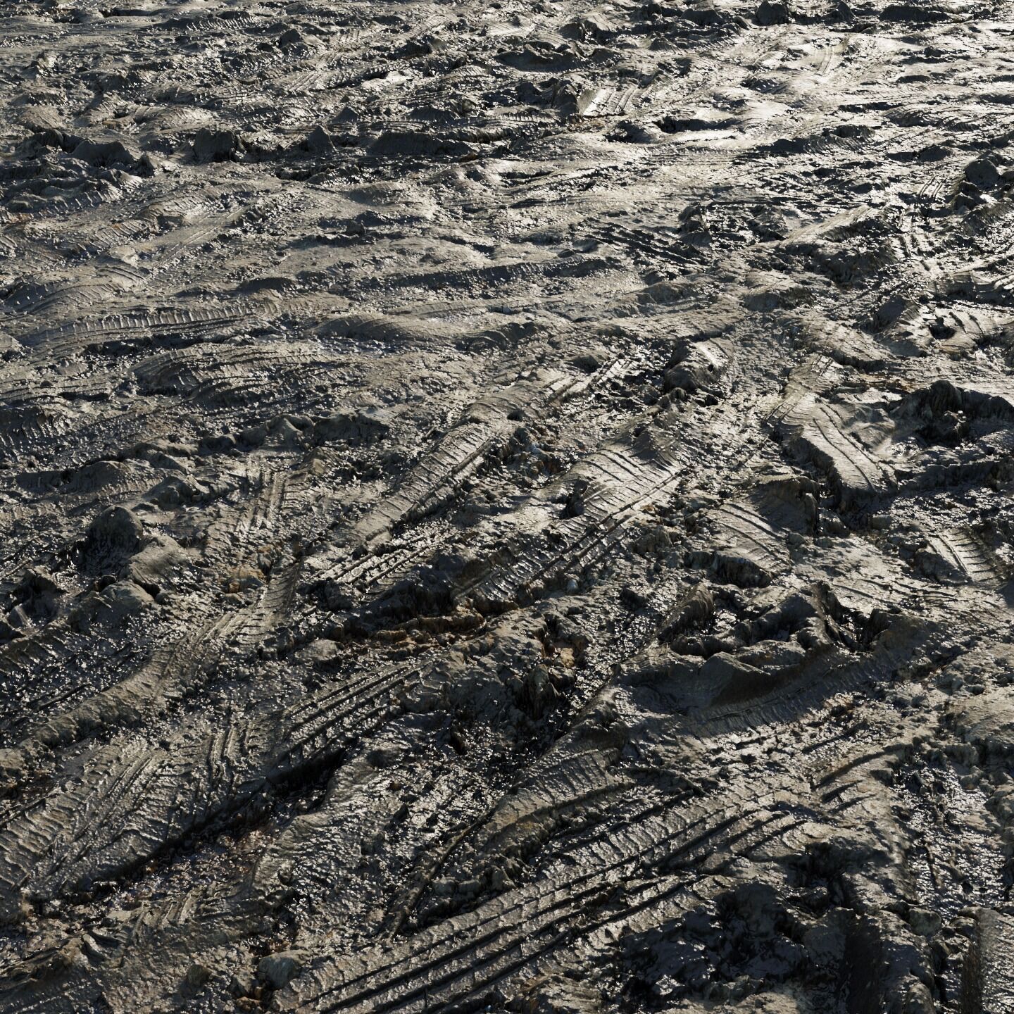 Wet mud material 05 Low-poly 3D model_8