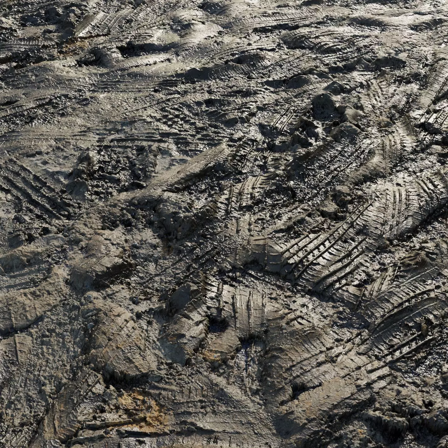 Wet mud material 05 Low-poly 3D model_0