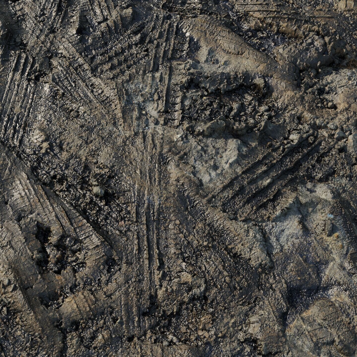 Wet mud material 05 Low-poly 3D model_7