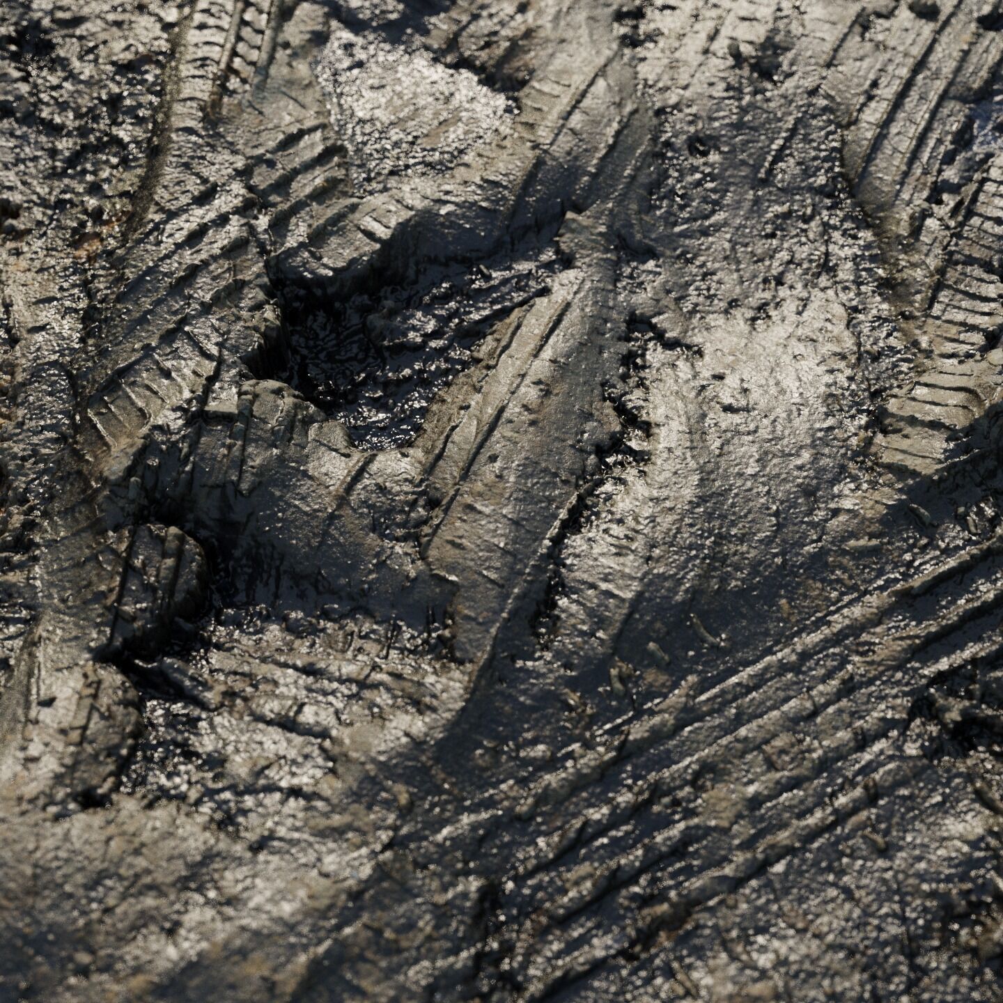 Wet mud material 05 Low-poly 3D model_12