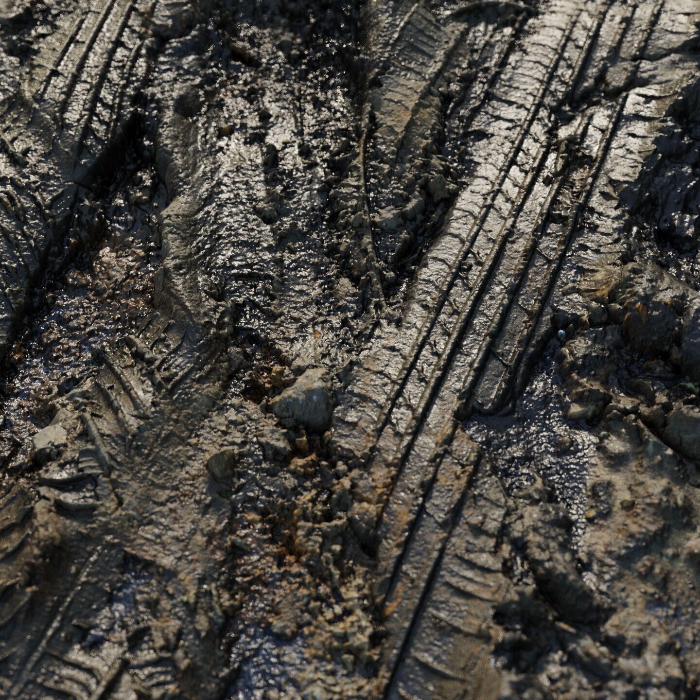 Wet mud material 05 Low-poly 3D model_2
