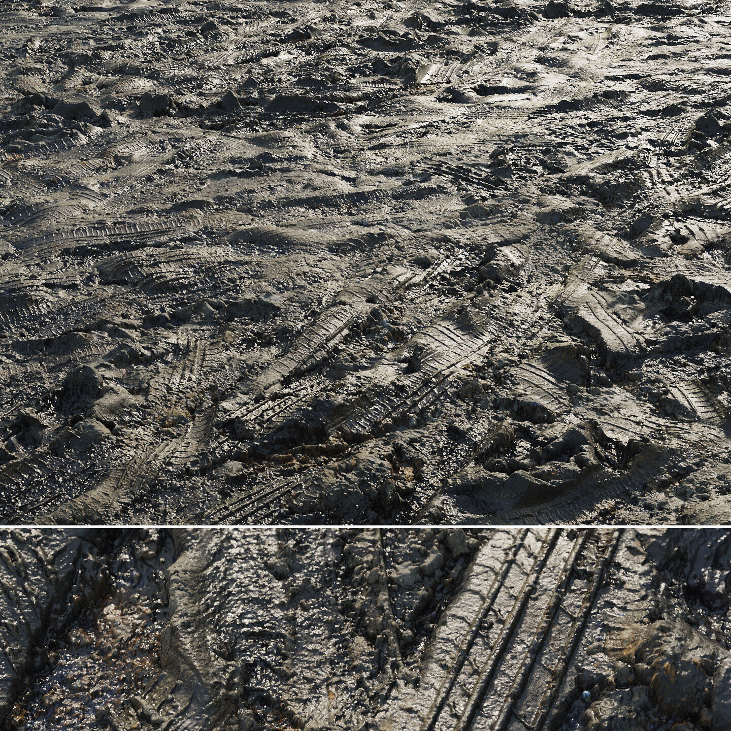 Wet mud material 05 Low-poly 3D model_13