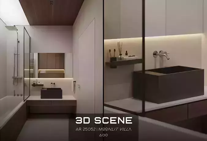 AR-25052 Moonlit Villa - Bathroom 3D Scene