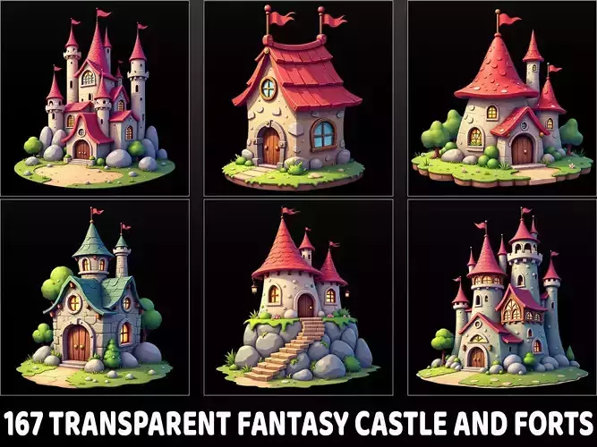 167 Transparent Fantasy Castles and Forts