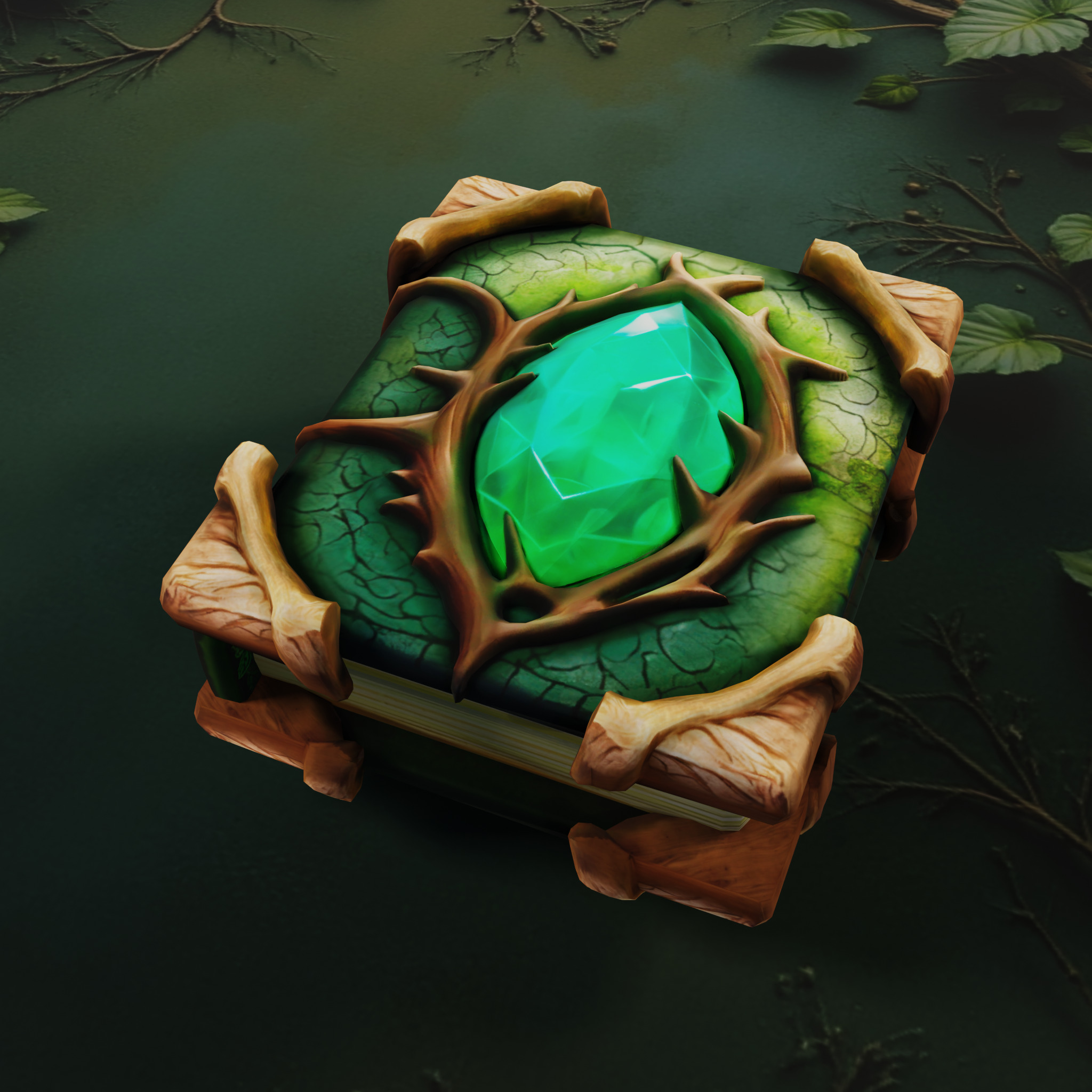 Lowpoly Stylized Nature Spellbook Animated GameReady 3D model Low-poly 3D model_3
