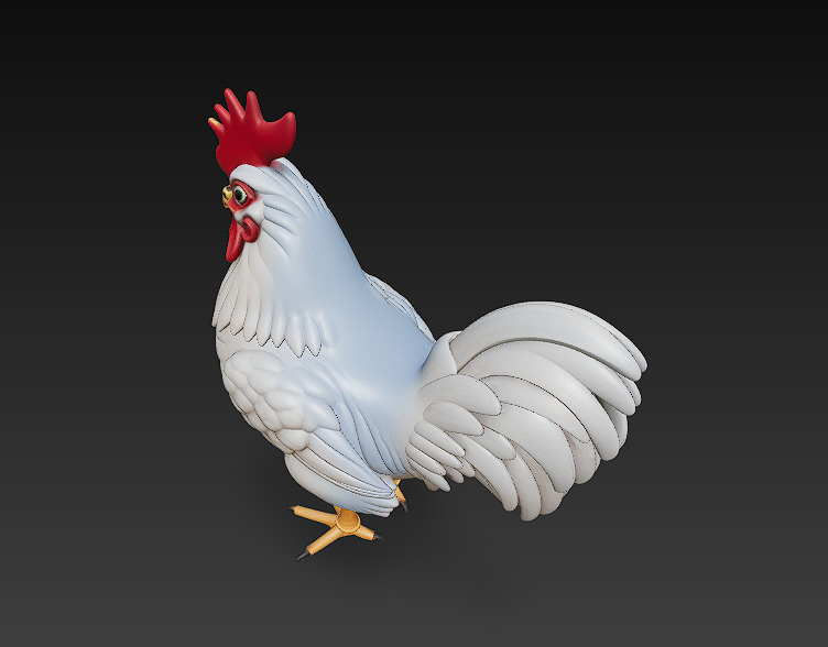 Chicken Realistic 3D Model Basic - Low Poly Realistic Low-poly 3D model_9