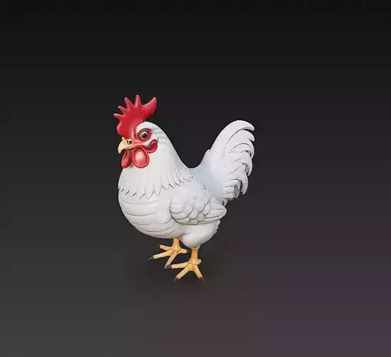 Chicken Realistic 3D Model Basic - Low Poly Realistic