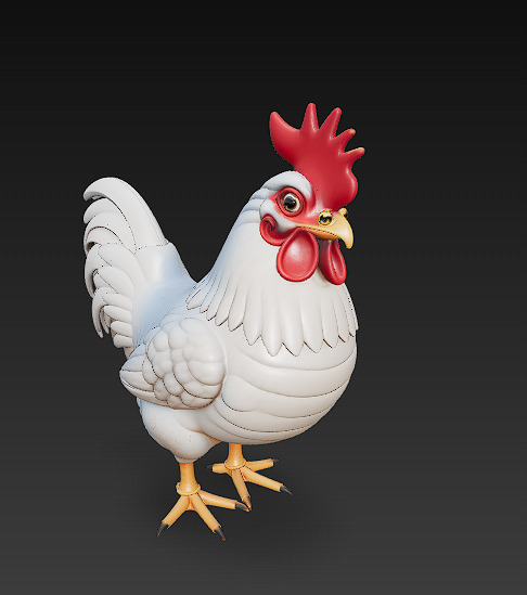 Chicken Realistic 3D Model Basic - Low Poly Realistic Low-poly 3D model_1