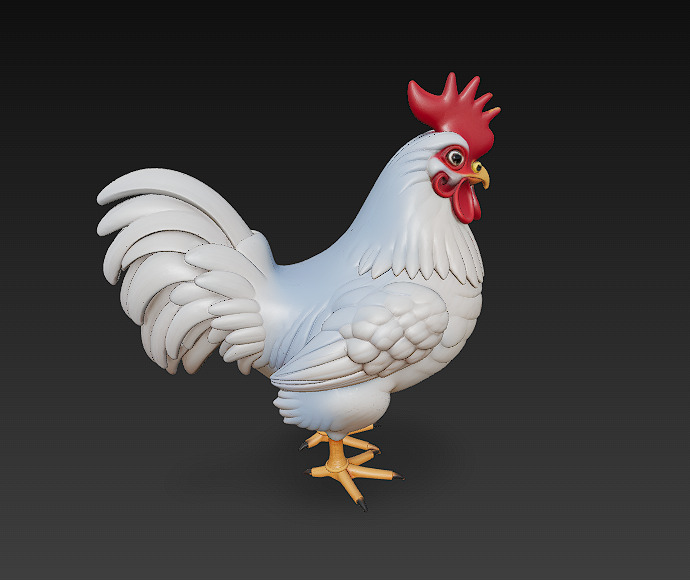 Chicken Realistic 3D Model Basic - Low Poly Realistic Low-poly 3D model_8