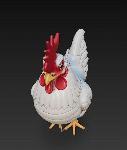 Chicken Realistic 3D Model Basic - Low Poly Realistic Low-poly 3D model_5