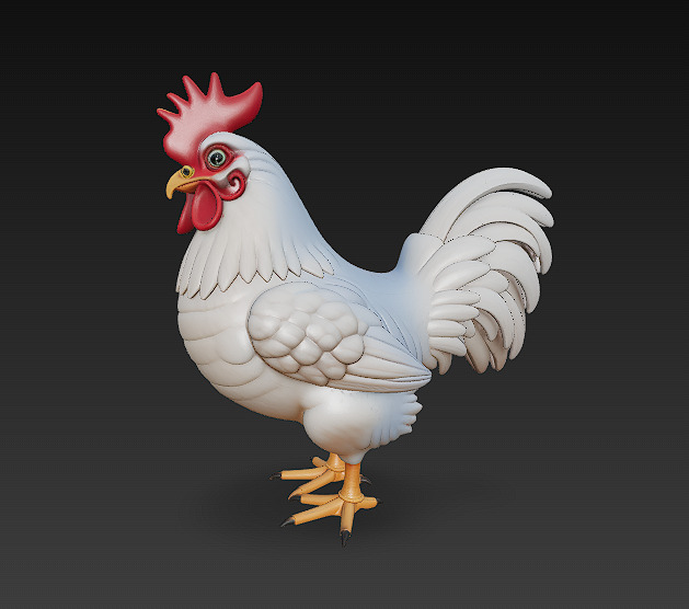 Chicken Realistic 3D Model Basic - Low Poly Realistic Low-poly 3D model_4