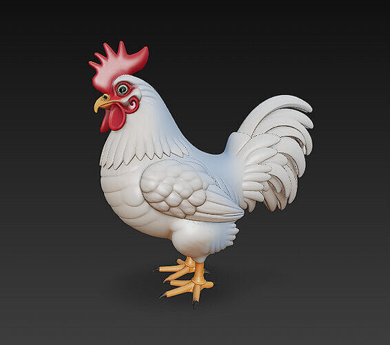 Chicken Realistic 3D Model Basic - Low Poly Realistic Low-poly 3D model 5