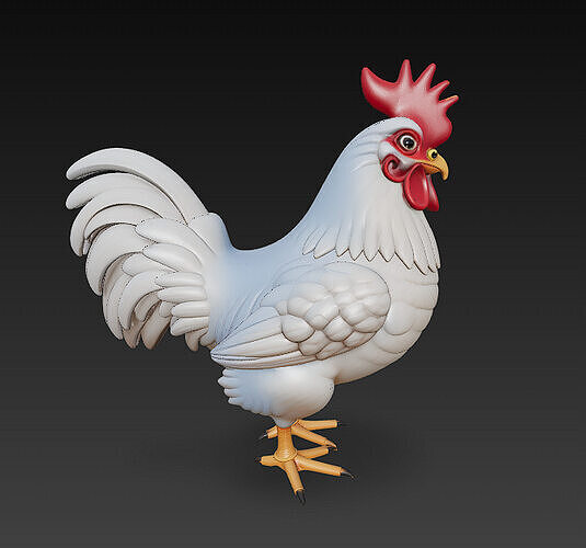 Chicken Realistic 3D Model Basic - Low Poly Realistic Low-poly 3D model 3