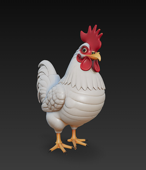 Chicken Realistic 3D Model Basic - Low Poly Realistic Low-poly 3D model_6