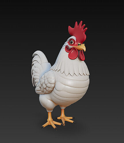 Chicken Realistic 3D Model Basic - Low Poly Realistic Low-poly 3D model 7