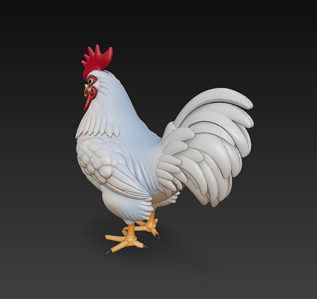 Chicken Realistic 3D Model Basic - Low Poly Realistic Low-poly 3D model_3