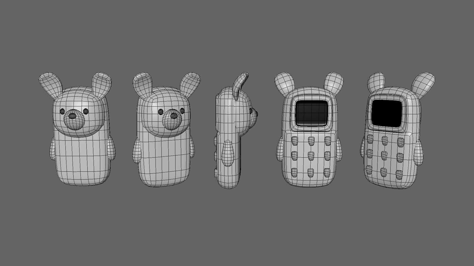 Cute Rabbit Phone Toy 3D Model - Stylized Cartoon Mobile Phone  Low-poly 3D model_3