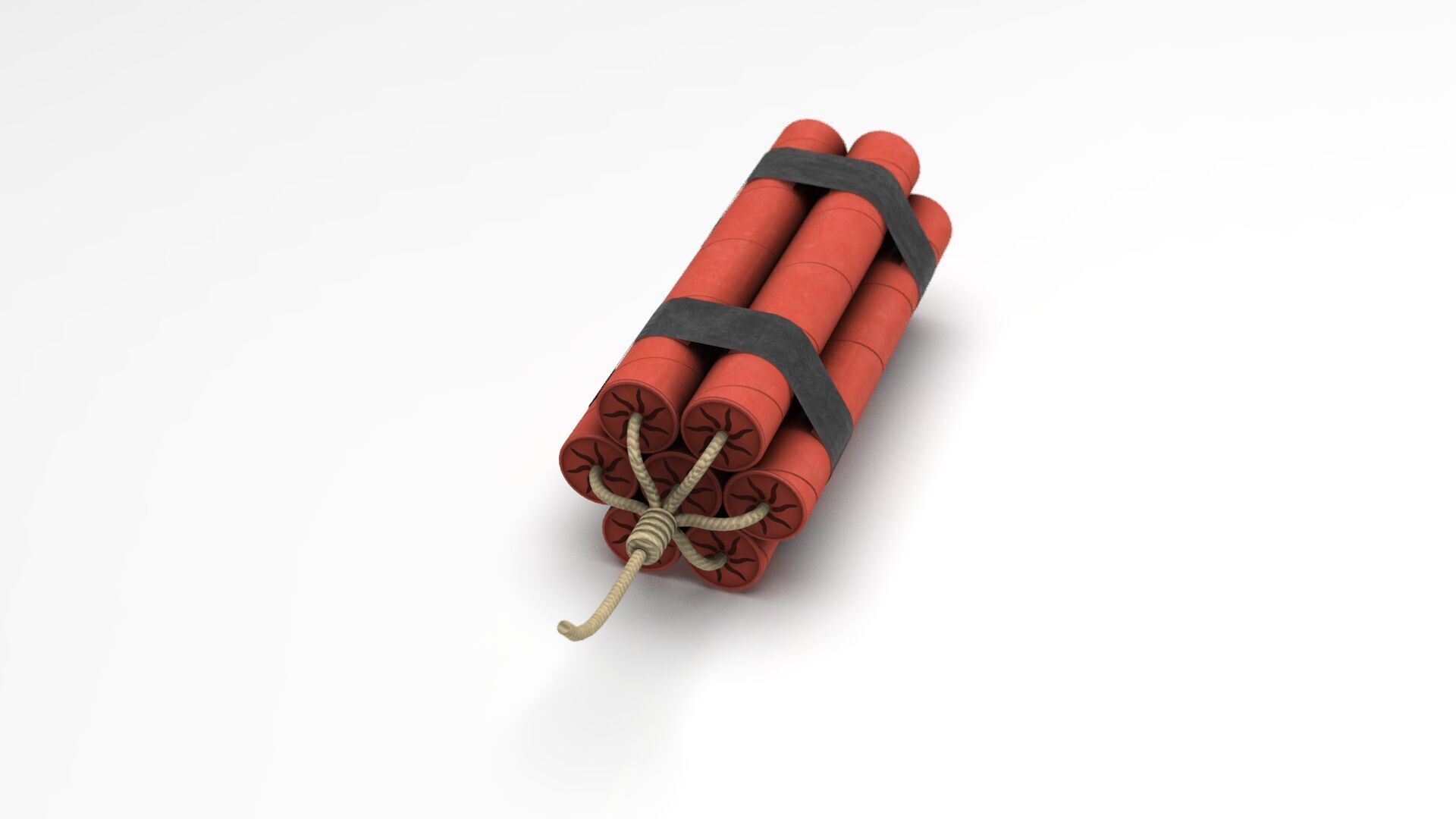 Dynamite Charge  Stylized Low Poly Explosive  Low-poly 3D model_17