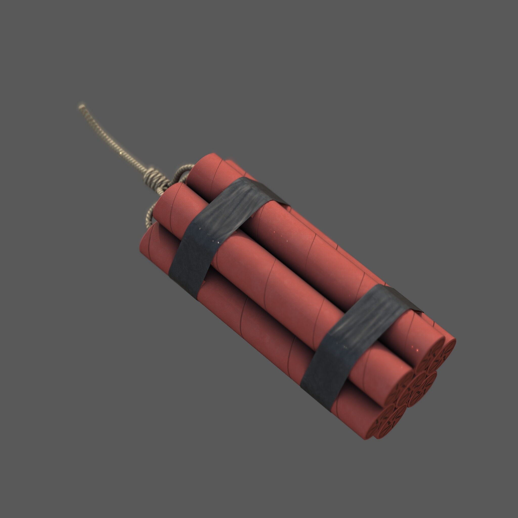Dynamite Charge  Stylized Low Poly Explosive  Low-poly 3D model_5