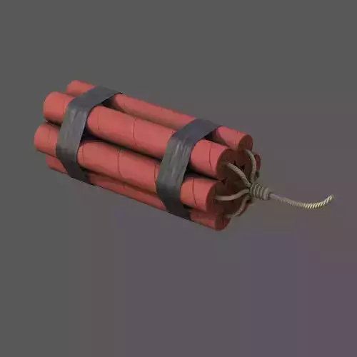 Dynamite Charge  Stylized Low Poly Explosive  Low-poly 3D model
