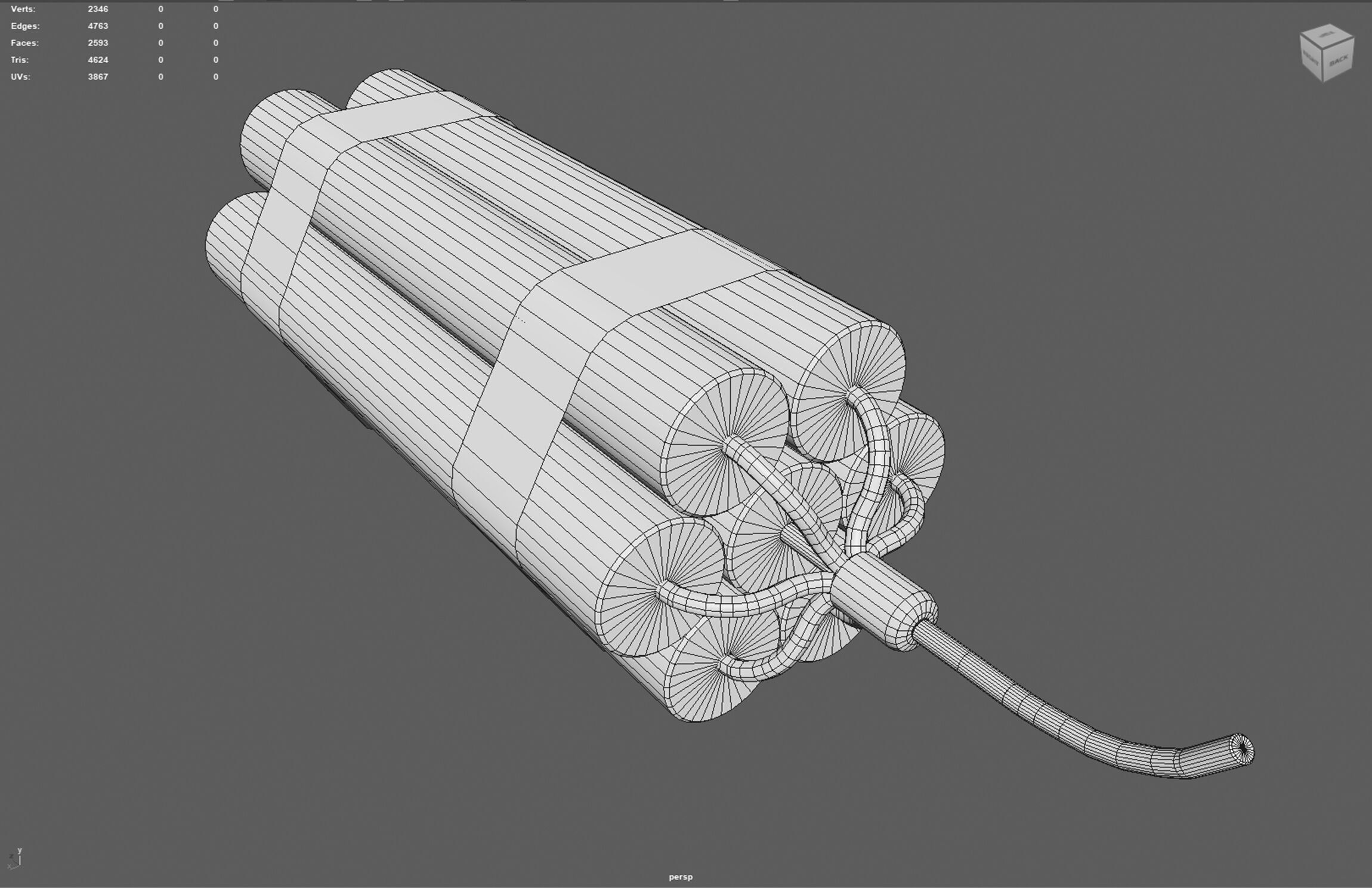Dynamite Charge  Stylized Low Poly Explosive  Low-poly 3D model_13