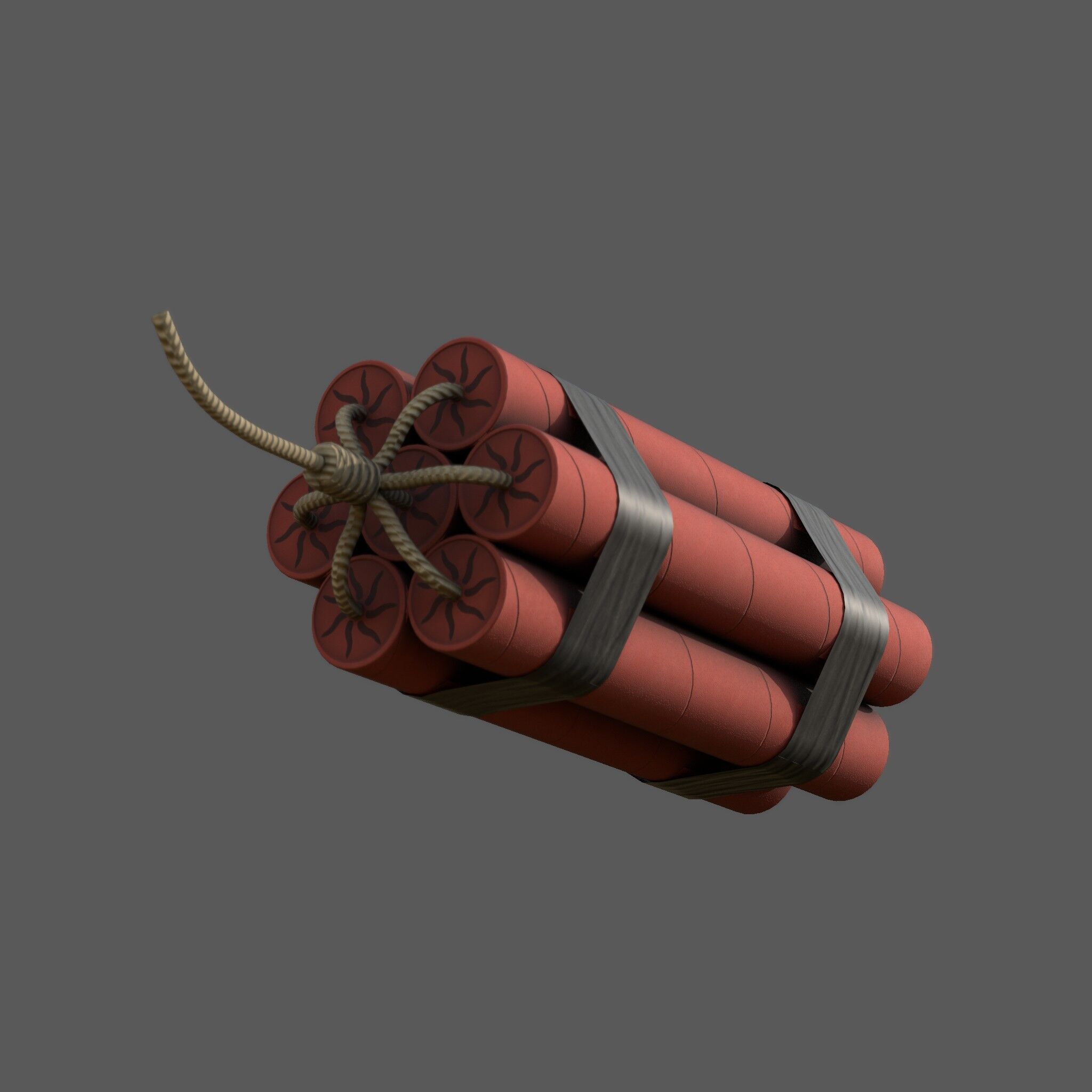 Dynamite Charge  Stylized Low Poly Explosive  Low-poly 3D model_3