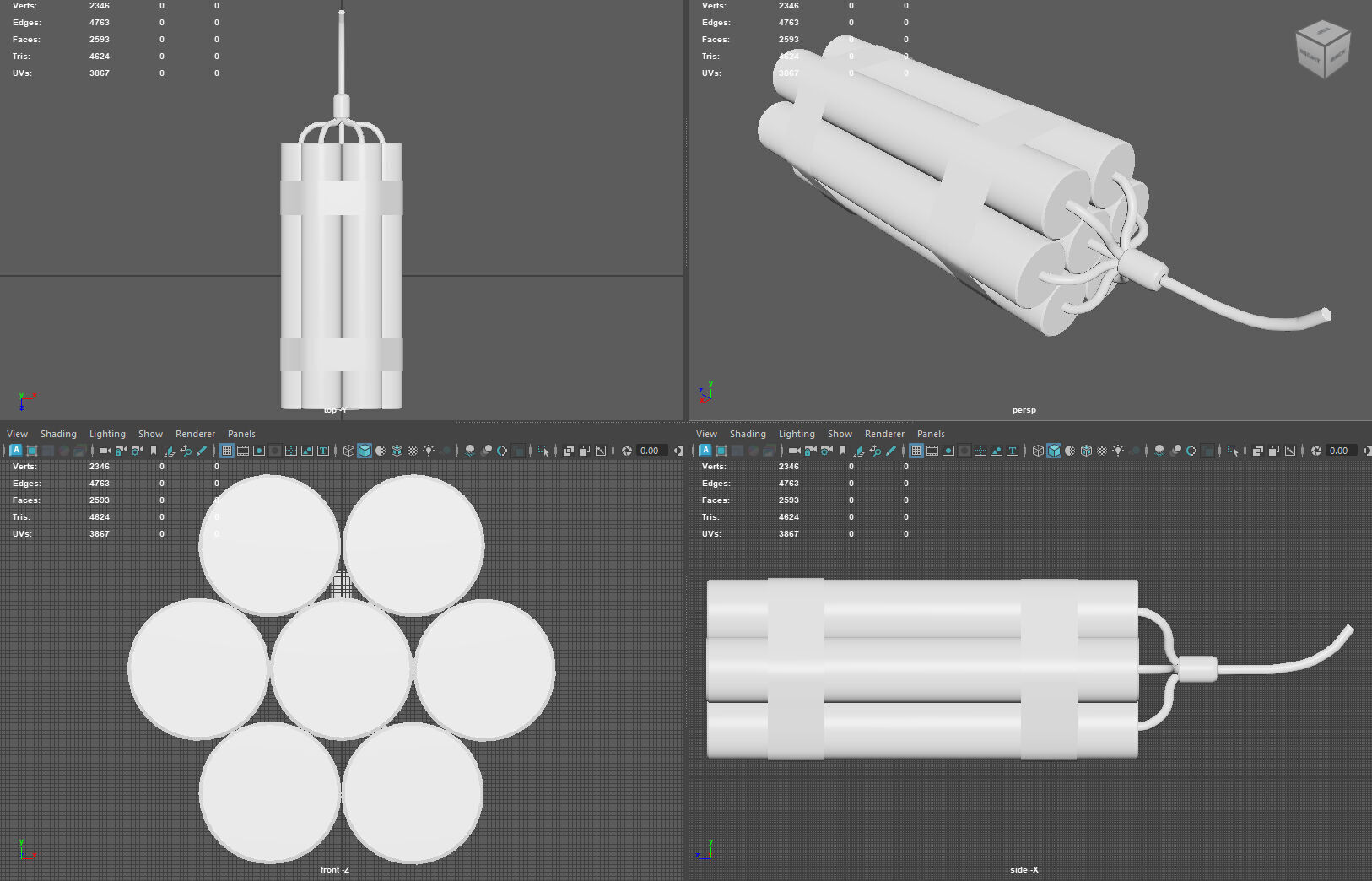 Dynamite Charge  Stylized Low Poly Explosive  Low-poly 3D model_10