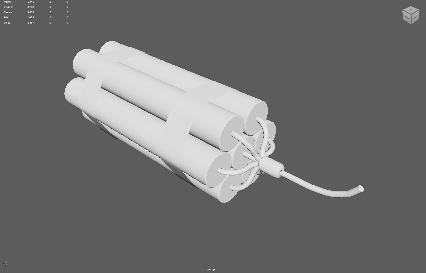 Dynamite Charge  Stylized Low Poly Explosive  Low-poly 3D model_7