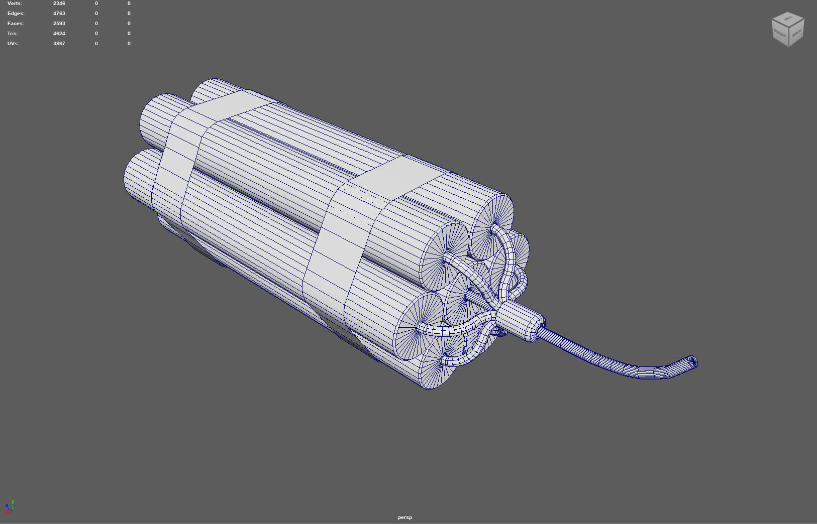 Dynamite Charge  Stylized Low Poly Explosive  Low-poly 3D model_8
