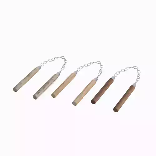 Wooden Nunchaku Set 3D model