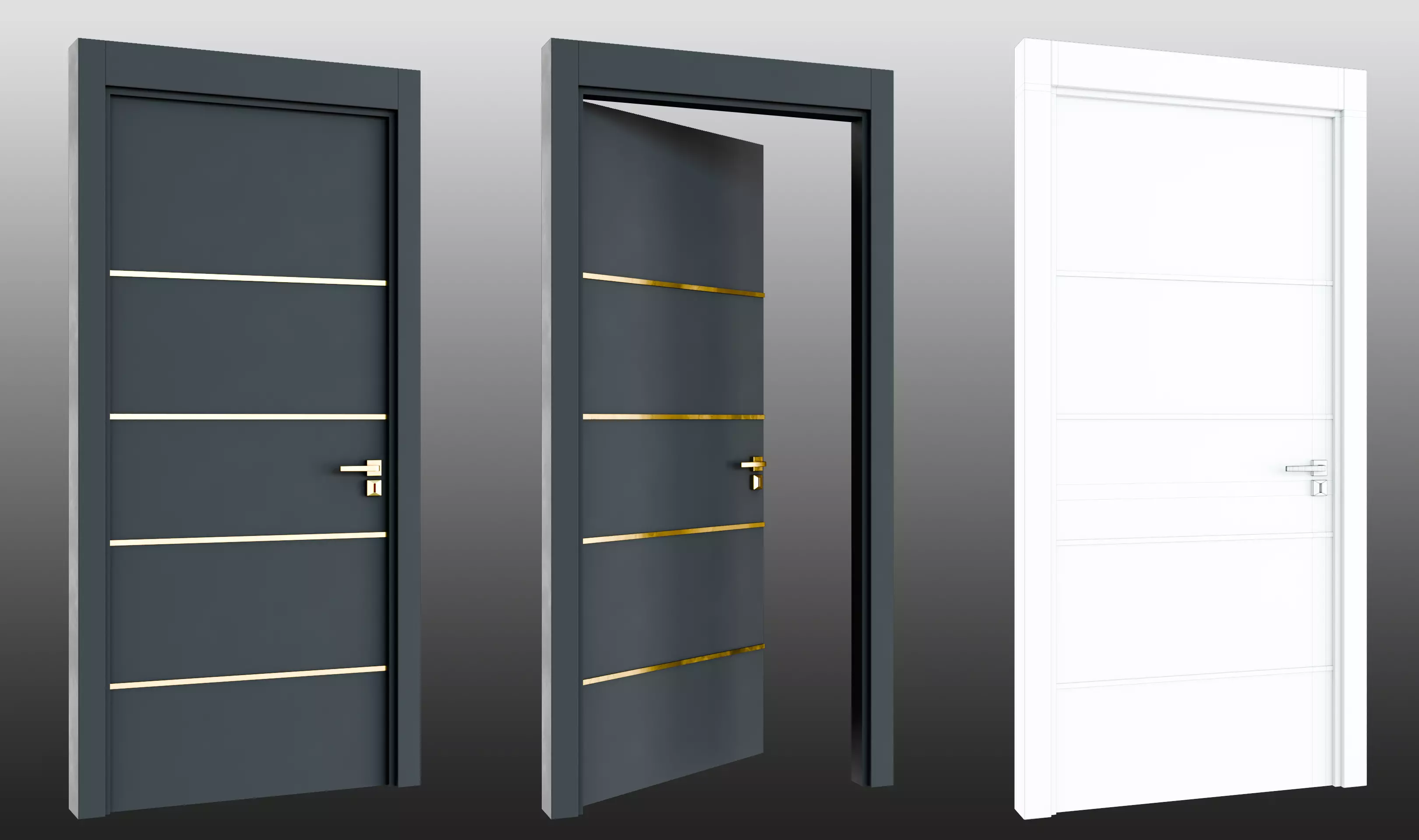 Door 09 Low-poly 3D model_0