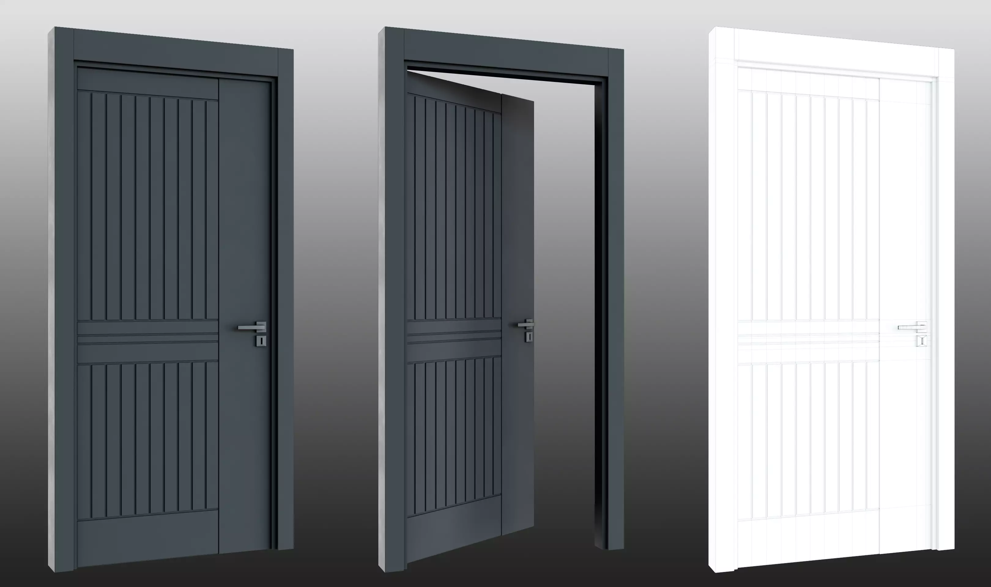 Door 10 Low-poly 3D model_0