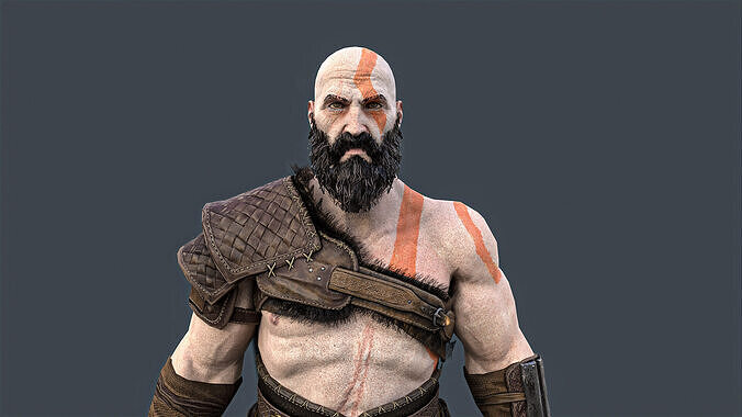 Kratos  Game Ready Animated Character  Low-poly 3D model